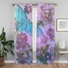 Цветы Домашний интерьер Шторы 2 шт Шторы для гостиной Шторы Разделительные абажуры Тюль для спальни Украшения на Хэллоуин