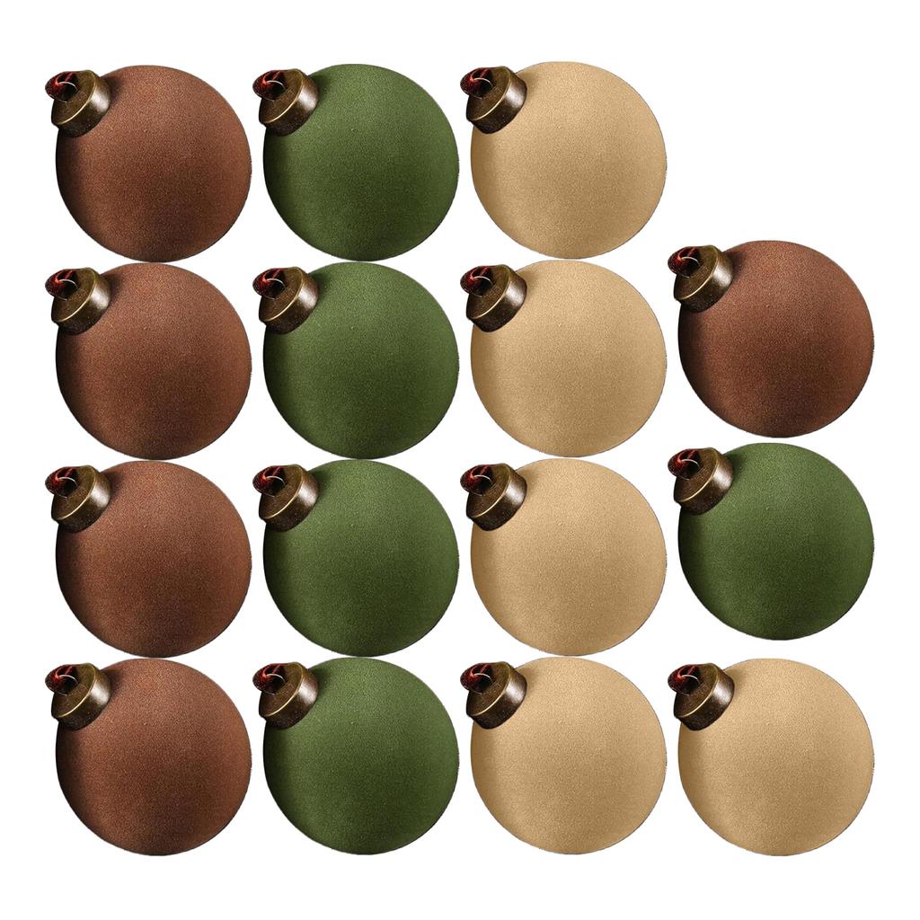 Рождественское украшение Флок Рождественский шар 8см 15ШТ Разноцветный Небьющийся Праздничный Новогодний Аксессуар для украшения елки