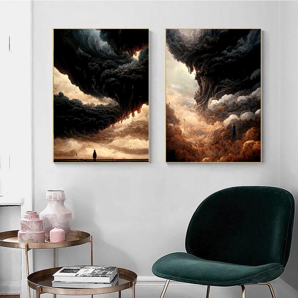 Abstract Outer World Storm Traveler Prints Poster Canva Painting Modern Wall Art Picture For Living Room Bedroom Home Decoration
