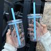Tritan Water Bottle Transparent Drink Cup Cute Water Cup  Home Office