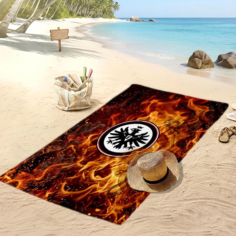 Пляжное полотенце Eintracht Frankfurt Football Print, Большое Мягкое Быстросохнущее Полотенце для Пляжа Кемпинга Плавания
