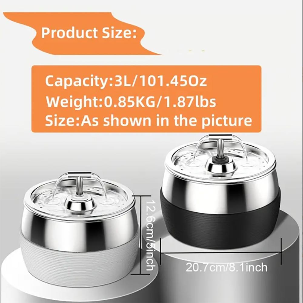 3L Автоматический фонтан для кошек из нержавеющей стали 102 унции фильтр для диспенсера воды для домашних животных с краном автоматическая поилка для кошек собак кроликов