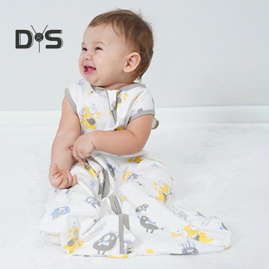 Спальный мешок для малышей 6-24 месяцев, органический хлопок, удобное одеяло, без рукавов, TOG 0,5, двойная молния, спальный мешок для малышей, легкие спальные мешки для