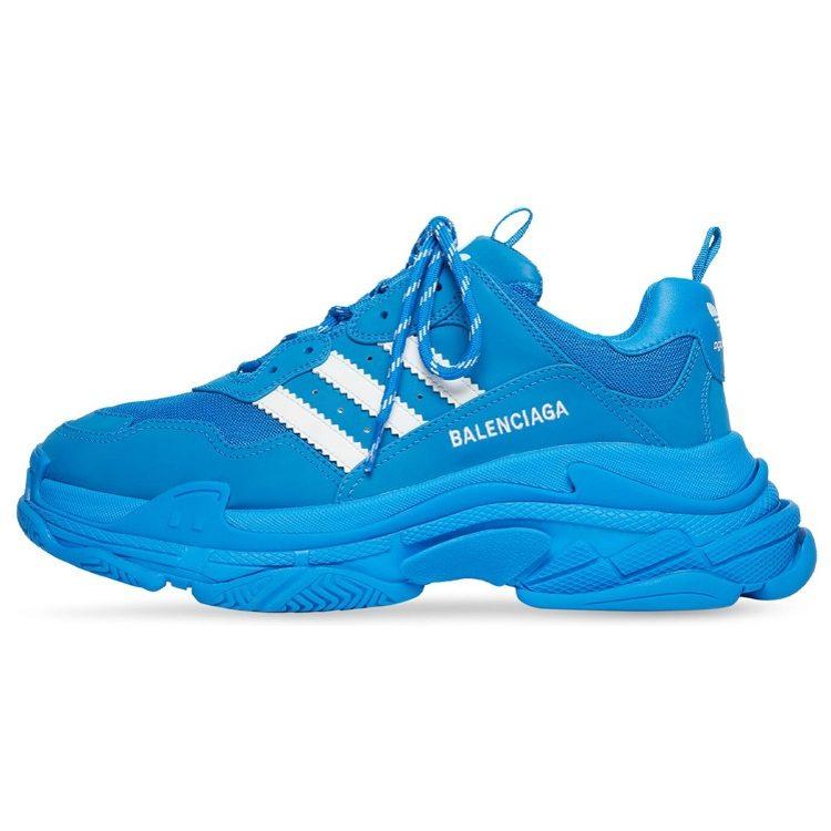 Balenciaga X Adidas Triple S Синий Белый Женский 712764W2ZB24090