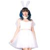 Кокетливый девчачий косплей Хэллоуин белый кружевной кролик кролик кролик M белый костюм маскарадный костюм [прозрачный камень] женский