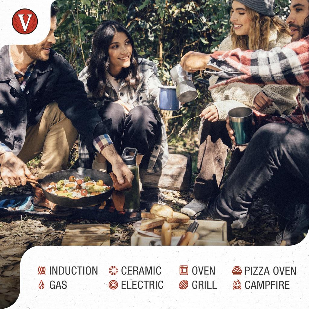 Victoria Cast Iron Grill Long Griddle Flaxseed Oil Seasoned Pan, Square, Handle, Pan,