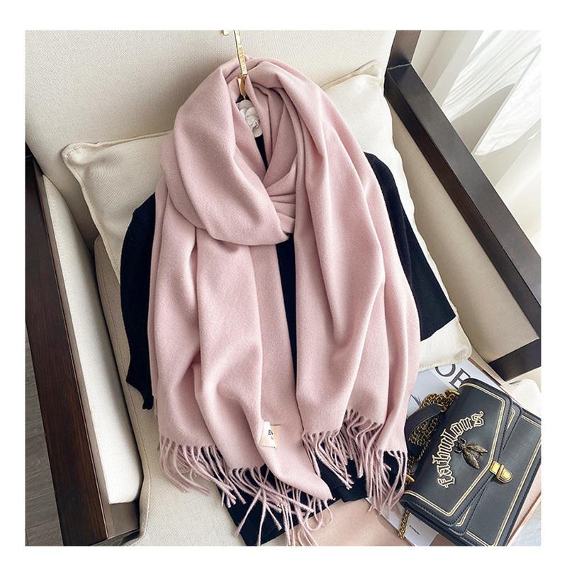 Imitation Cashmere Solid Color Fashion Decorative Warm Scarf Student Middle and Long Shawl Female