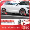 For VW New 4pcs Car Wheel Center Cover Stickers Hub Cap Auto decoration accessories For Volkswagen R Golf 4 Motion GTI Polo Tour