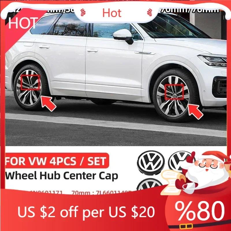 For VW New 4pcs Car Wheel Center Cover Stickers Hub Cap Auto decoration accessories For Volkswagen R Golf 4 Motion GTI Polo Tour