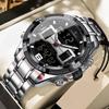 Повседневные мужские часы Водонепроницаемые 30 м Спортивные Военные Часы с двойным дисплеем Кварцевые Светодиодные Цифровые часы Relogios Masculino
