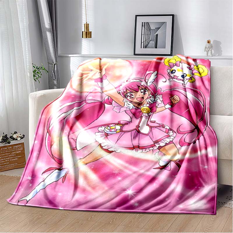 This 3D printed Pretty Cure soft plush blanket is made of flannel and is suitable for use in living rooms, bedrooms, beds, sofas