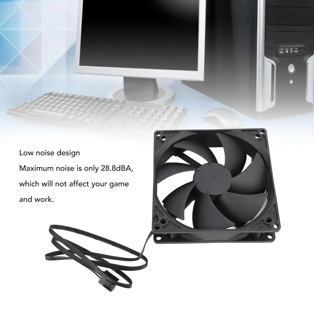 100mm PC PWM Case Fan 100mm Dual Ball Intelligent Temperature Control 1800RPM Low Noise 4PIN Computer Case Cooling Fan