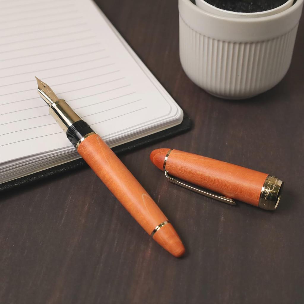 SAILOR Hard Maple Fountain Pen Vermilion Fine-Medium 21K Nib 10-7830-373