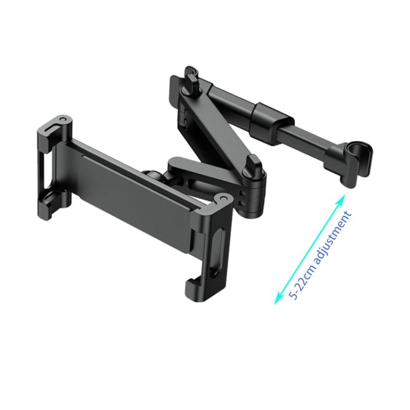 Car Rear Headrest Phone Holder Adjustable Telescopic Tablet Mount Stable Back Seat Bracket for Road Trips Kids Watching