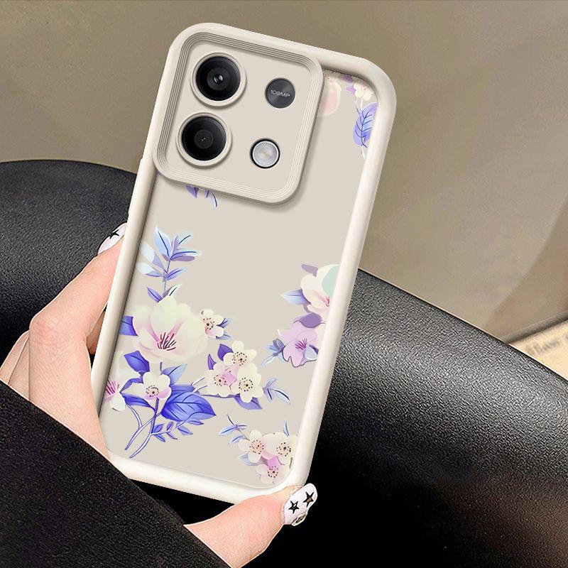 For Xiaomi 13t 11t Pro Poco X6 X5 F6 M6 Redmi Note 12 11 10 13 Pro 5g Flower Pattern Shockproof Silicone Soft Lens Protection Case Cover