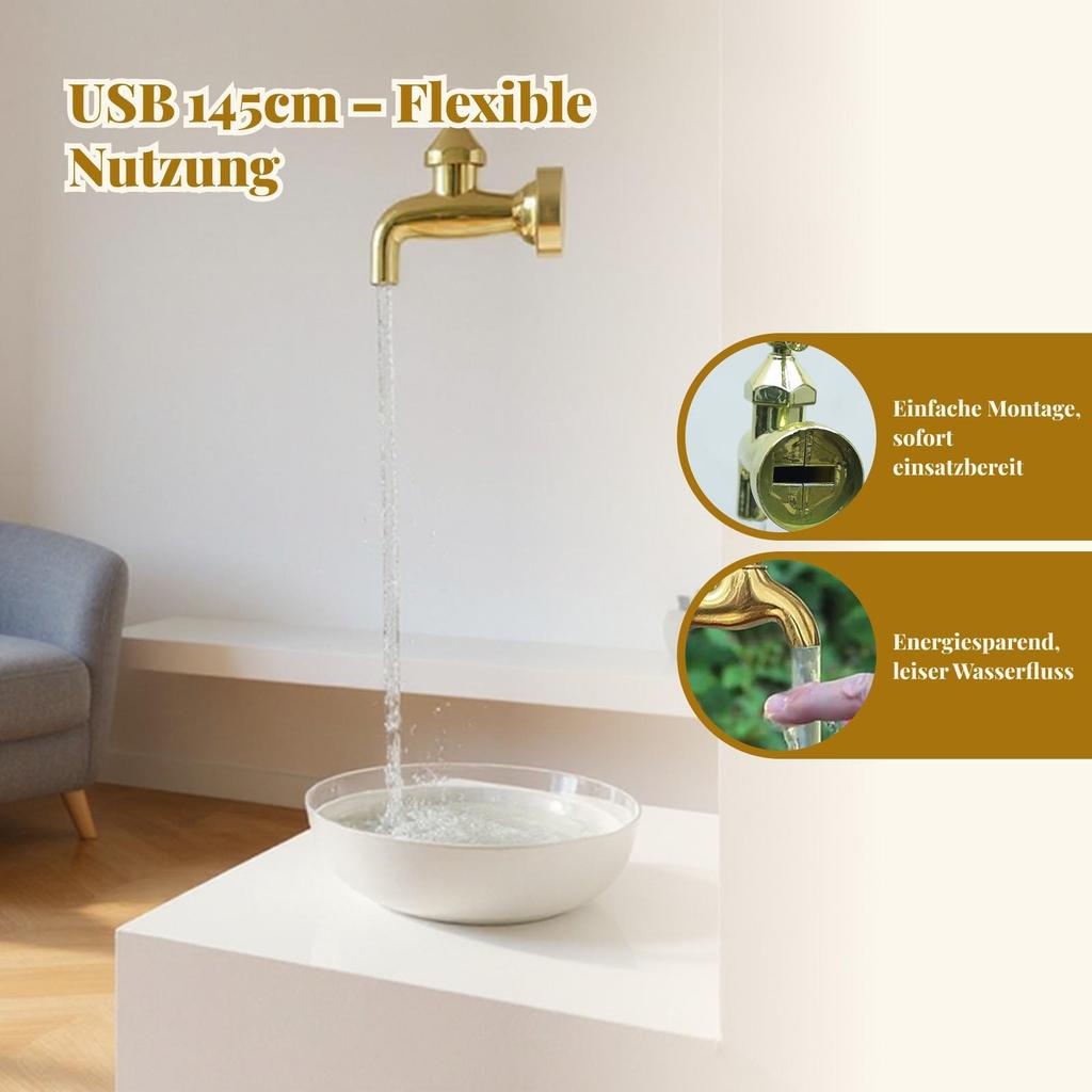 Невидимая Текущая Лейка Фонтан для Полива Домашний USB Плавающий Кран Водяной Фонтан для Бассейнов Фермерского Дома Веранды Прудов Двора