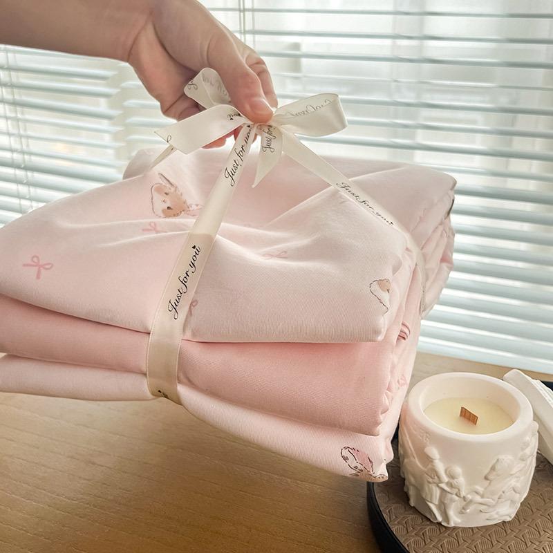 Комплект из 4 предметов из трикотажного хлопка класса А, мытой двойной пряжи, с небольшим цветочным узором, чулочно-носочный стиль