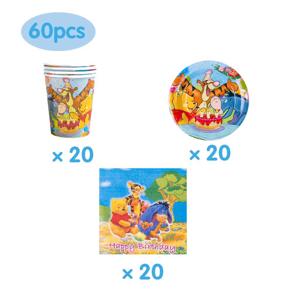 Winnie The Pooh Birthday Party Decoration Paper Cup Plates Napkins Table Cover Balloons Banner Serves 10 Guests Baby Shower