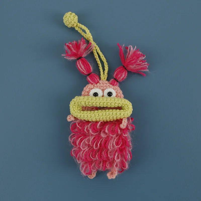 Забавные вязаные крючком брелоки Вязание Милая кукла с сосисочным ртом Держатель для ключей Полезная вязаная сумка для хранения Брелоки для автомобильных ключей Оптовая торговля