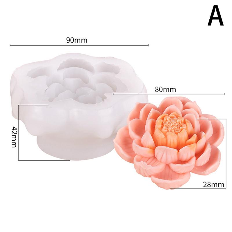 3D Lotus Silicone Molds For Diy Flowers Fondant Cupcake Chocolate Candy Ice Cream Sugar Desserts Candle Soap Plaster Resin Mold