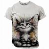 Футболка мужская с принтом Cat Funny Retro Vintage Casual 3D, футболка Street Casual Bar, футболка с коротким рукавом и круглым вырезом, одежда для весны и лета