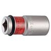 TONE Thin-Wall Impact Wheel Nut Socket 4A-21N, 21 mm, 12.7 mm (1/2-inch) Drive, Red