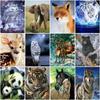 DIY Tiger 5D Diamond Painting Full Round Wolf Panda Animal Diamond Embroidery Rhinestones Mosaic Cross Stitch Home Decor