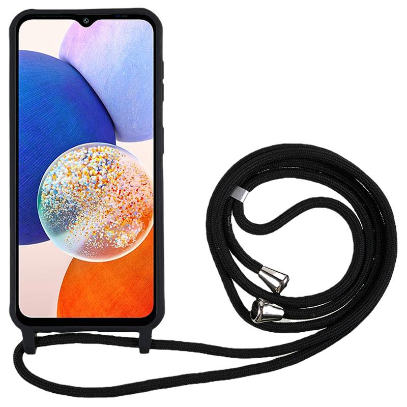 For Samsung Galaxy A14 5G/4G TPU Case Fall-proof Back Cover with Lanyard