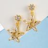 Refined Zircon Pentagram Stud Earrings Girls Ins Fashion All-Matching Graceful Petite Earrings
