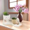 Novelty Planter Pot High Durability Smily Face Pot with Drainage Hole Cute Resin Funny Plant Pot Desk Decoration