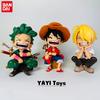 Аниме Фигурка One Piece Сидящий Смеющийся Луффи Фигурки Действия Кавайный Санджи Зоро Фигурка Коллекционные Игрушки Кукла Подарок Модель