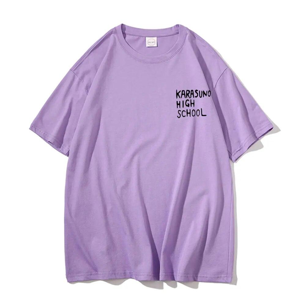Anime Haikyuu Tobio Kageyama Graphic Tshirt Karasuno High School Letter Logo T-shirts Regular Unisex Women Loose Fashion T Shirt