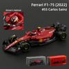 Ббураго 1:43 Ferrari 2022 F1-75 №16 Формула-1 Автомобиль Литая Модель Коллекционная Модель Гоночные Игрушки Акриловая Коробка