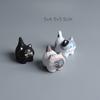 Cartoon Black Cat Siamese Wood Carving Resin Kitten Ornament Doll Gift Office Desk Home Decoration