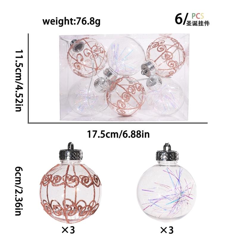 6СМ Рождественское украшение Небьющиеся рождественские шары Рождественская елка Подвесные кулоны для домашнего украшения Вечеринка Декор Новогодний подарок Навидад