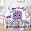 Cartoon Octopus Flannel Blanket Living Room Bedroom Decorative Blanket Lunch Break Blanket Blanket