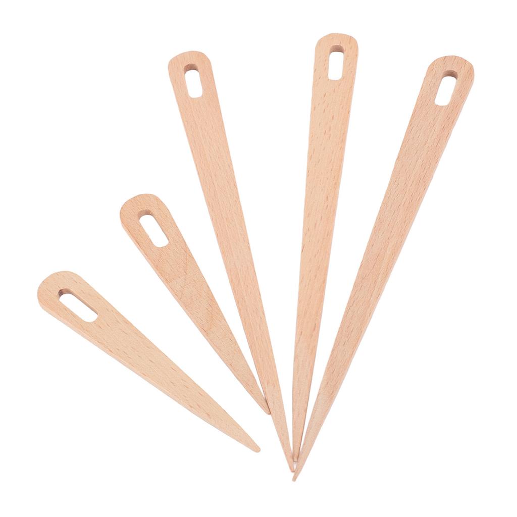 5 Pack Wooden Weaving Crochet Needles DIY Crafts Tool Tapestry Sewing Wooden Big Eye Knitting