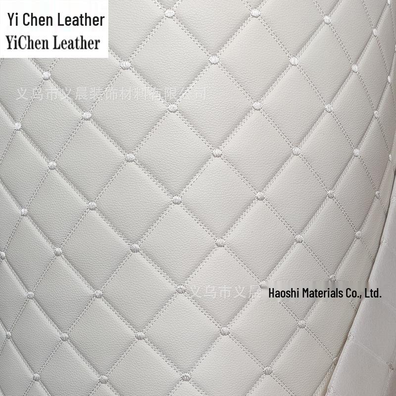 Diamond Lattice Sponge-Backed PVC Leather Fabric for Car Interiors