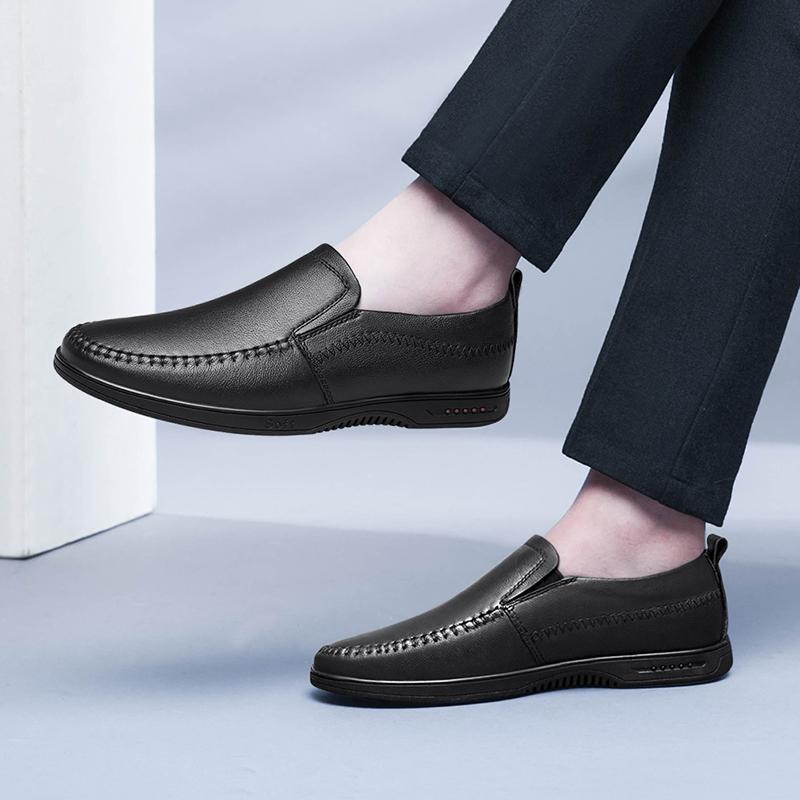 Весенне-осенние британские мужские кожаные туфли, повседневные лоферы на плоской подошве, молодежная универсальная обувь для ленивых, лучшая мужская обувь