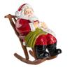 Праздничный Санта на кресле-качалке Скульптура Внутренние украшения Изделие из смолы Фигурка Орнамент Для атмосфер семейного торжества
