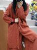 Johnature Women Linen Casual Loose Coats Solid Color Simple Korean Style Long Sleeve Clothes Spring Button Coat
