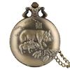 Vintage Bronze Chinese Zodiac Rat/Ox/Tiger/Rabbit/Dragon/Snake/Horse/Sheep/Monkey/Rooster/Dog/Pig Quartz Necklace Pocket Watches