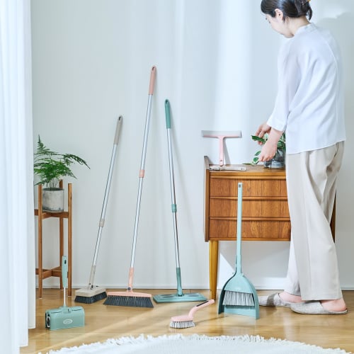 Toffy Clean Life with Toffy Magnetic Bath Brush CL-MBB, for Bathroom Cleaning, Scrubbing, Drains Water, Attaches To Wall with Magnet, Firm Brush, Grei