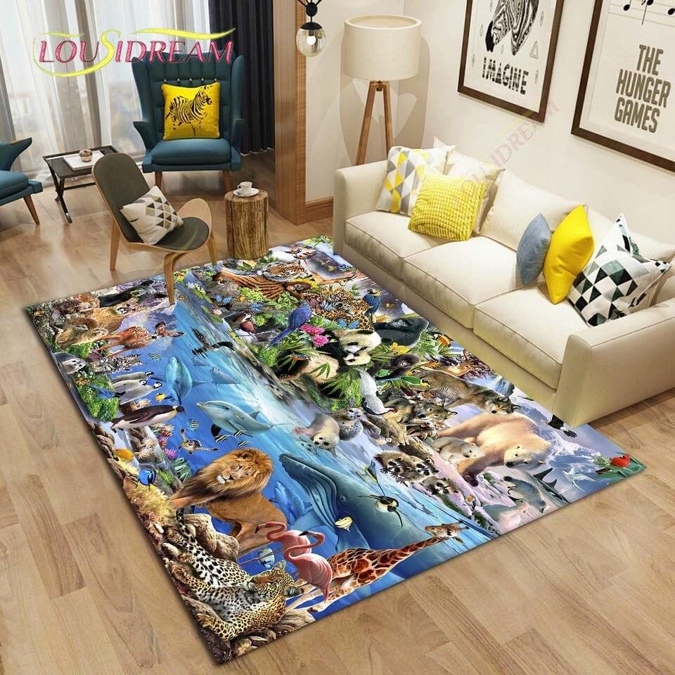 Animal World Carpets for Living Room Bedroom Large Carpet Kids Play Area Rugs Child Room Game Floor Mats