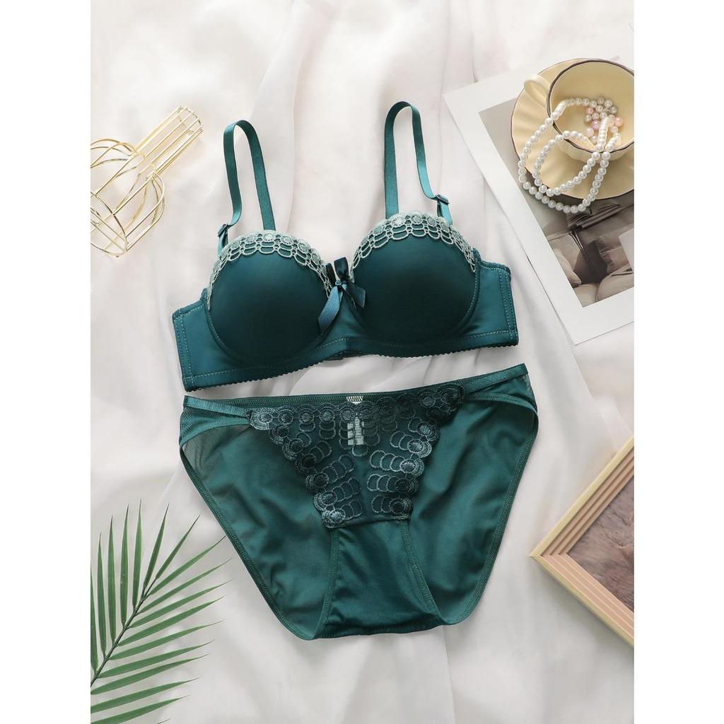Комплект нижнего белья для девочек с вышитой бабочкой и стальным ободом, нескользящий модный женский сексуальный бюстгальтер