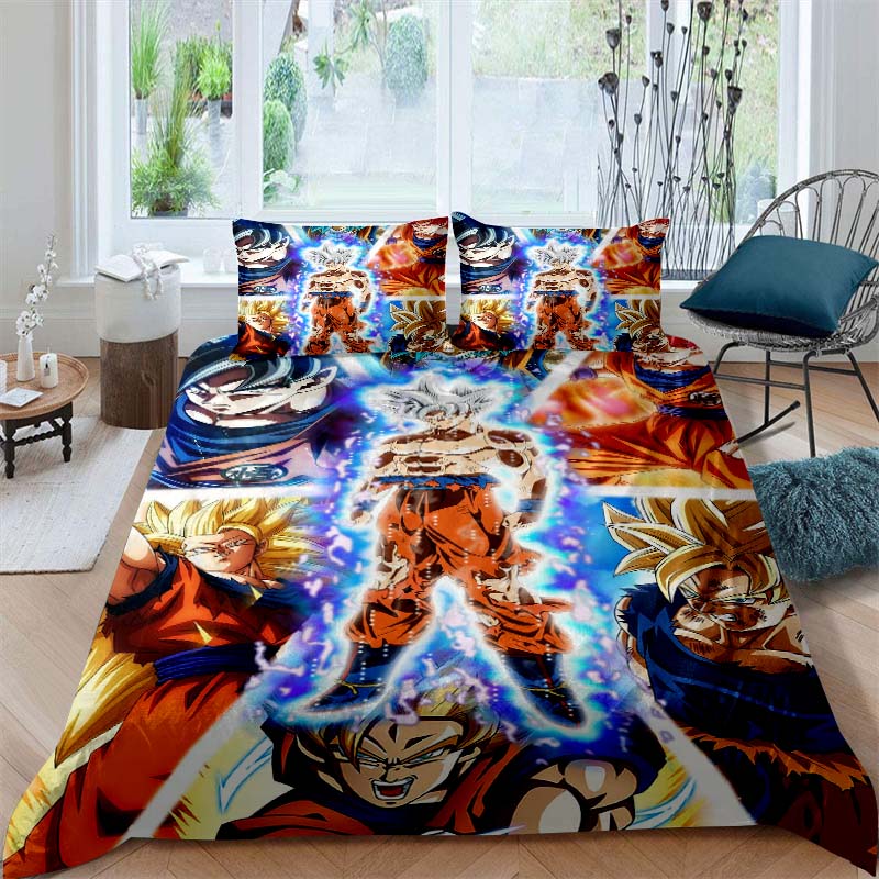 2026 New Dragon Ball Duvet Cover and Pillowcase Bedding Set—Available for Single, Double, Queen, and King-Size Beds.