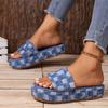 Women Slippers 2024 New Summer Sandals Thick Soled Denim Designer Slippers Luxury Fashion Shoes Slides Women Zapatos De Mujer