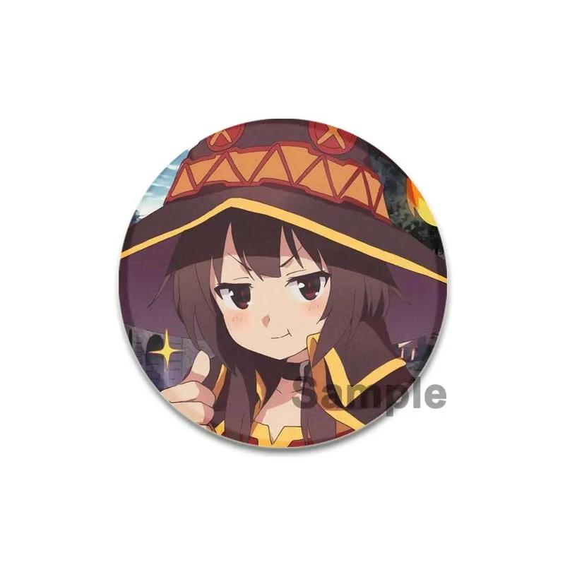 32/44/58 мм аниме KonoSuba значки Megumin Aqua значок ручной работы брошь нагрудник для рюкзака одежда аксессуары подарок