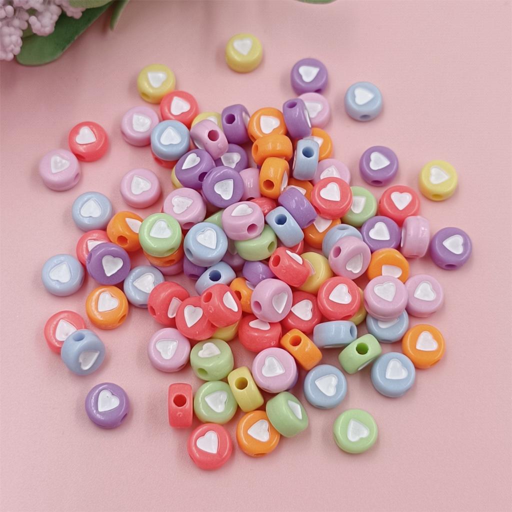 300 шт. в форме сердца ярких цветов, фурнитура для изготовления ювелирных изделий, 7 мм, модные свободные акриловые бусины «сделай сам», 300 шт.