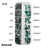 12-Grid 3D Nail Art Rhinestones Set Super-Shiny Flatback Adhesive Rhinestones for DIY Decorative Nail Art Multiple Shapes